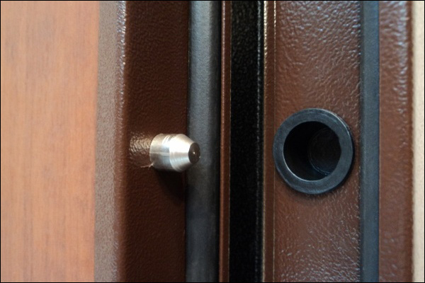 За допомогою таких штирів в дверному коробі металеві двері надійно фіксуються при закриванні