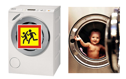 Дитина не може вимкнути пральну машину або змінити програму прання, випадково (або спеціально - діти бувають різні) натиснувши на яку-небудь кнопку